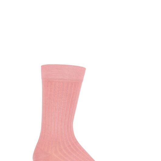 Mens 1 Pair SOCKSHOP of London Luxury Fine Rib Bamboo Socks Pink 7-11 Mens